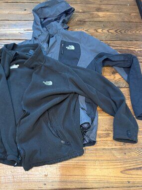 North Face Triclimate 3-in-1 Jacket Mens Size XL Hooded Heavy HyVent Black Gray